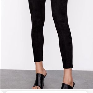Zara suede basic leggings (new) - large black